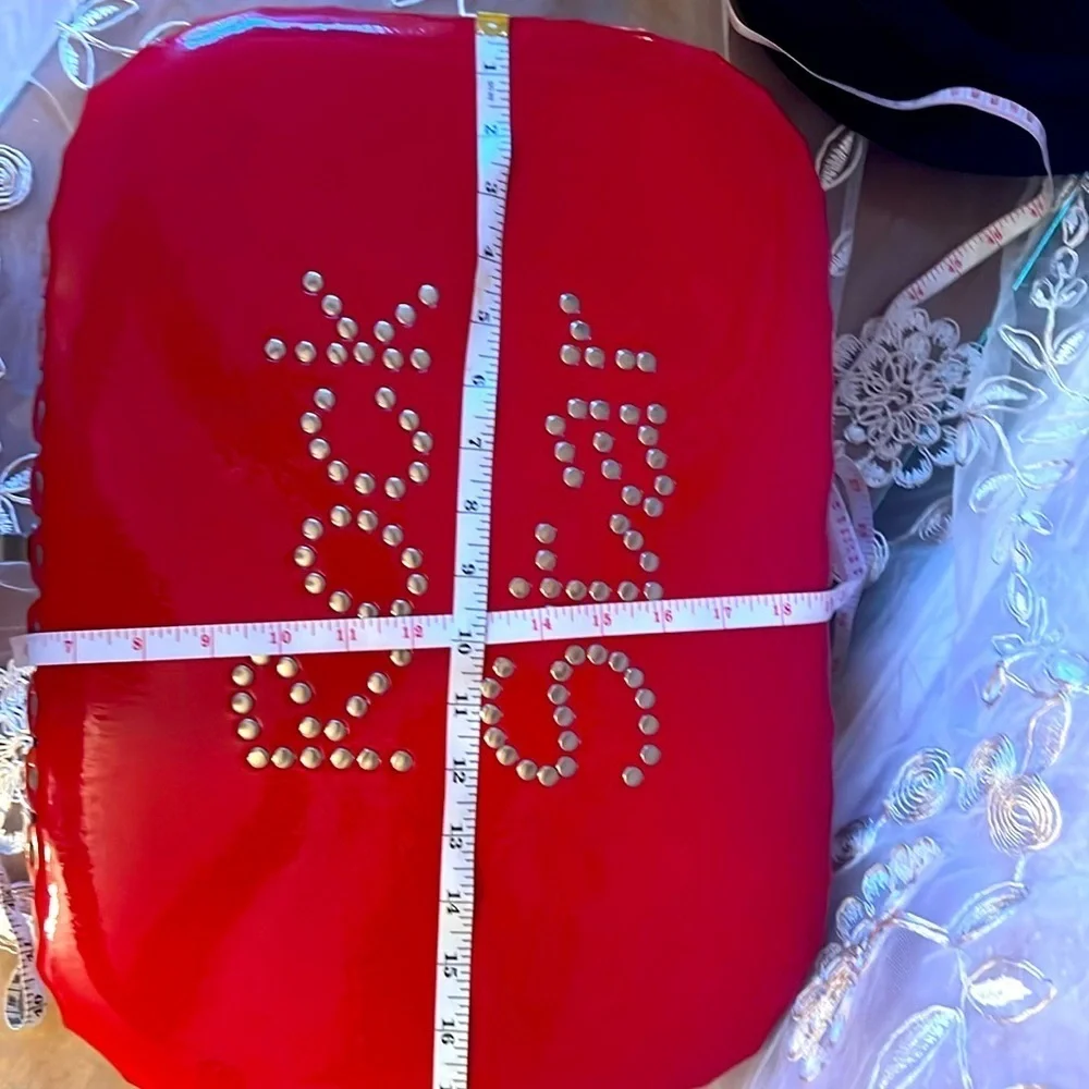 Red ‘Rock Star’ Studded Suitcase with Latch Lock